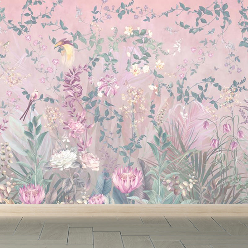 Frendorf | Rosenblüten Tapete Pink Fleckenresistent Modernist Wohnzimmer Wandverkleidung