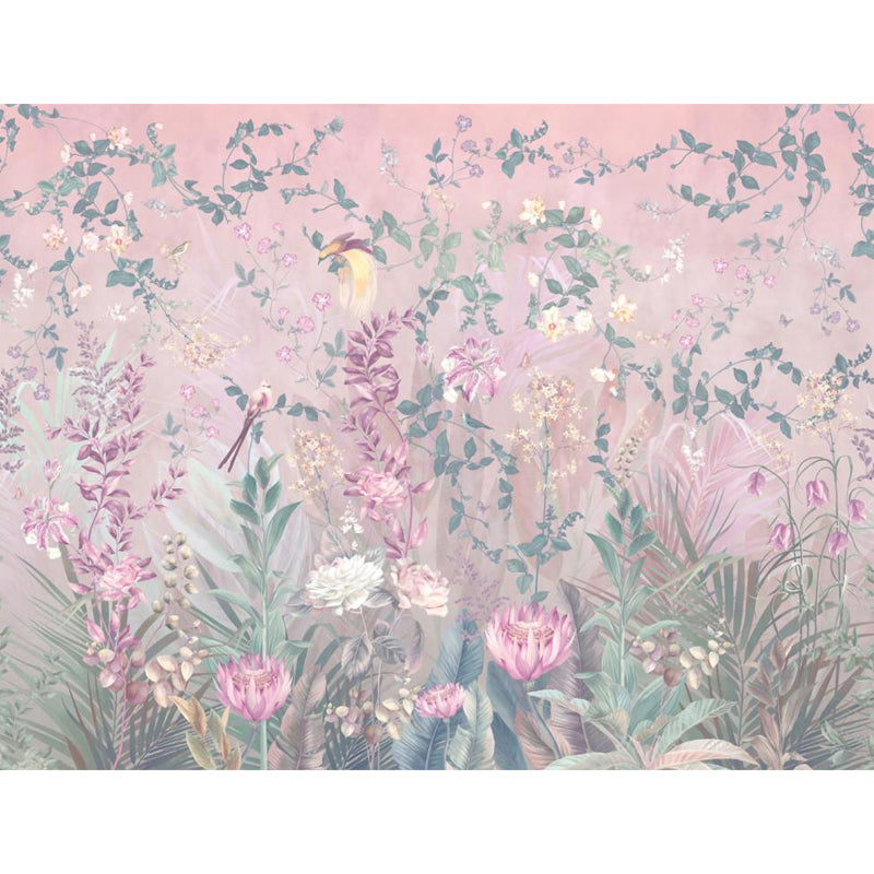 Frendorf | Rosenblüten Tapete Pink Fleckenresistent Modernist Wohnzimmer Wandverkleidung