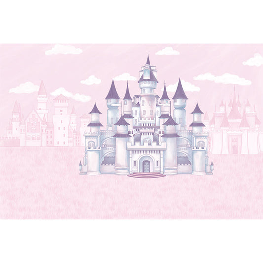 Großes Cartoon Schloss Tapete Wandbild Pastell Vlies Wandkunst für Hausdekoration, Individueller Druck