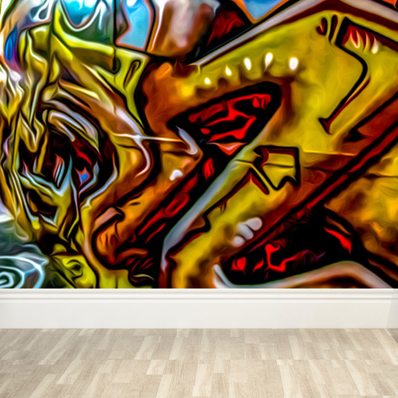 Abstract Graffiti Tapete Wandbild Zeitgenössische Vliesstoff Wandkunst für Jungen Schlafzimmer