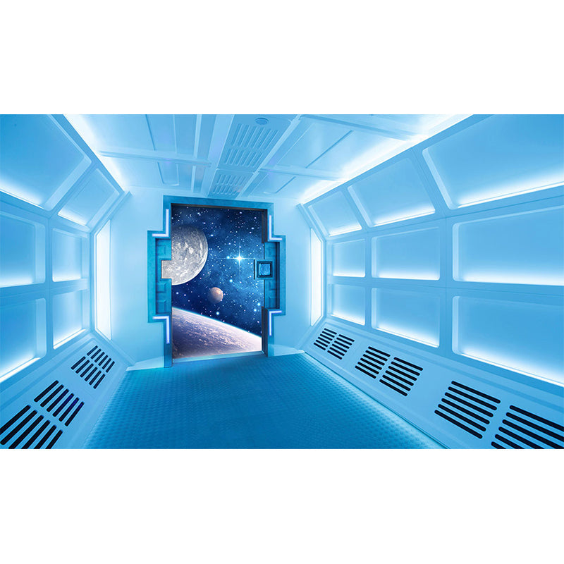 Frendorf | Space Capsule View Mural Wallpaper Sci-Fi Feuchtigkeitsbeständiges Wandkunst für Kinderzimmer
