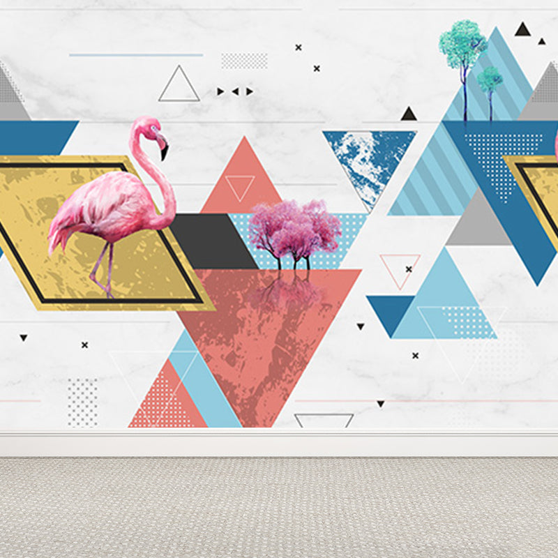 Große Flamingos Wandtapete Mural Feuchtigkeitsbeständig Tropisches Schlafzimmer Wandbelag