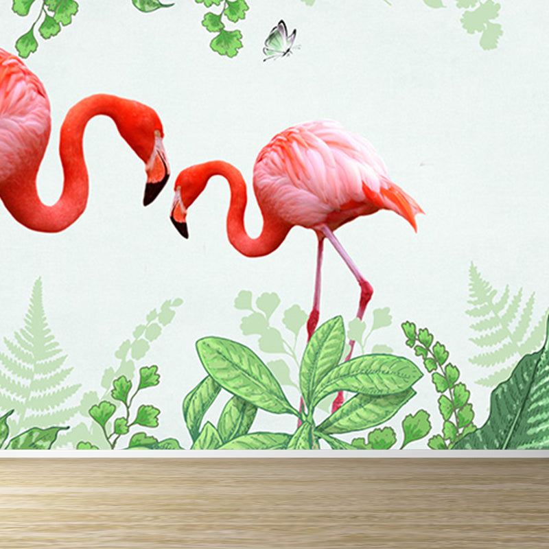 Große Flamingos Wandtapete Mural Feuchtigkeitsbeständig Tropisches Schlafzimmer Wandbelag