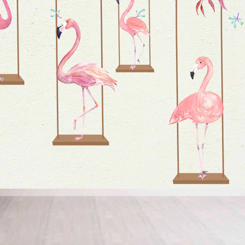 Große Flamingos Wandtapete Mural Feuchtigkeitsbeständig Tropisches Schlafzimmer Wandbelag