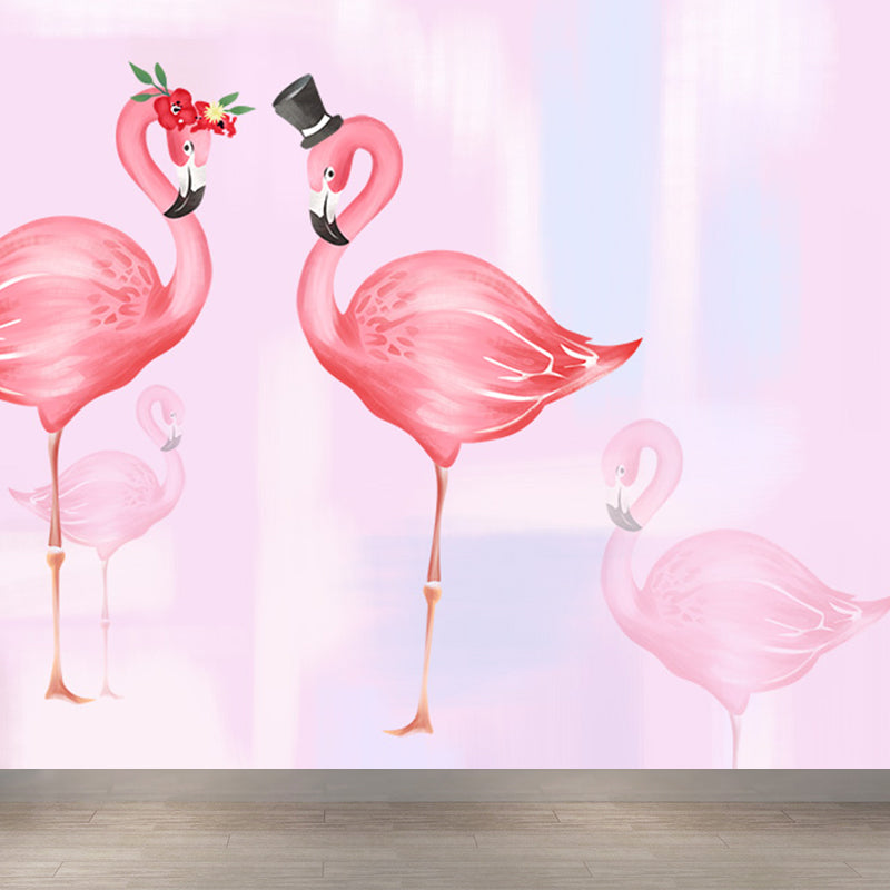 Große Flamingos Wandtapete Mural Feuchtigkeitsbeständig Tropisches Schlafzimmer Wandbelag