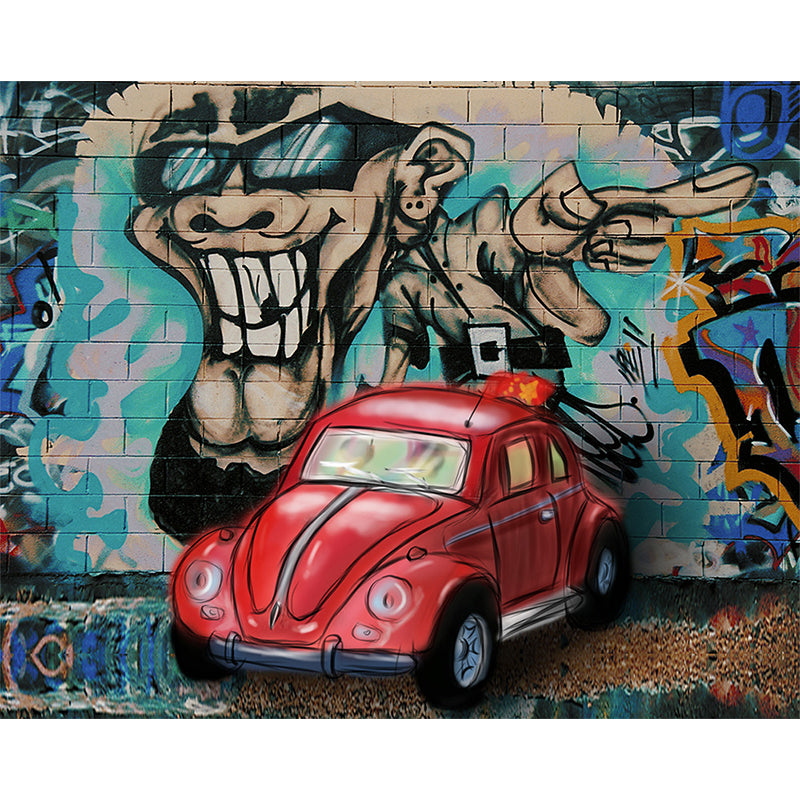 Frendorf | Coole Straße Graffiti Wanddekoration Mural Jungen Schlafzimmer Abstraktes Muster Wandverkleidung, Maßgeschneidert