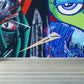 Frendorf | Coole Straße Graffiti Wanddekoration Mural Jungen Schlafzimmer Abstraktes Muster Wandverkleidung, Maßgeschneidert
