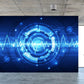 Frendorf | 3D Illusion Gear Print Tapete Neuheit Vliesstoff Wandkunst in Blau für Jungenzimmer