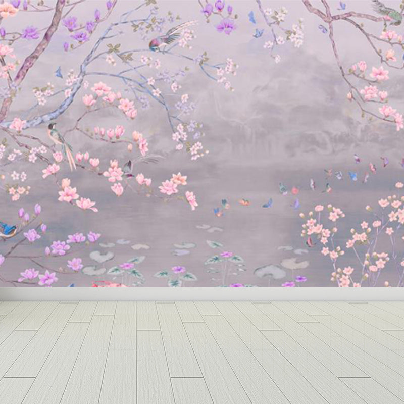 Frühling Blüte Lotus Teich Wandbild Zeitgenössisch Wasserdicht Schlafzimmer Wandverkleidung, Maßgeschneidert
