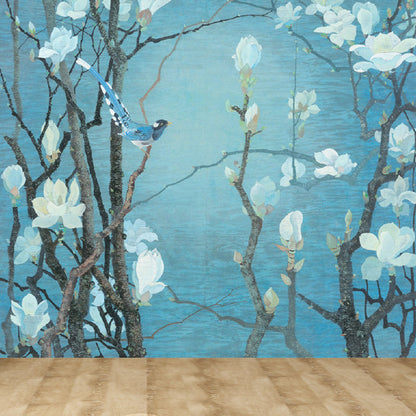 Blooming Magnolia Tapete Wandbild Modern Wasserdicht Schlafzimmer Wanddeko, Maßanfertigung