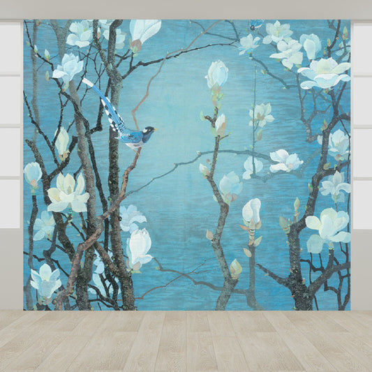 Blooming Magnolia Tapete Wandbild Modern Wasserdicht Schlafzimmer Wanddeko, Maßanfertigung