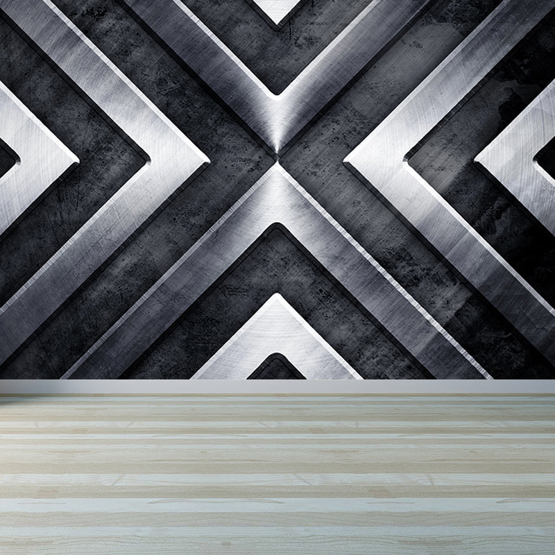 Grau geometrisches Muster Wandbild feuchtigkeitsbeständige industrielle Badezimmer Wandverkleidung