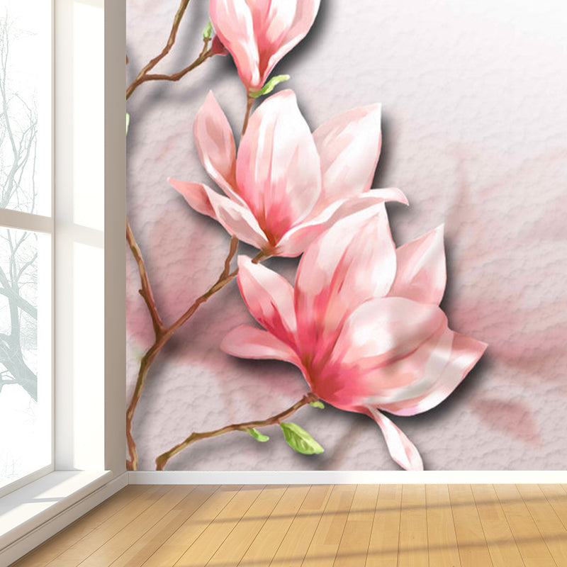 Frendorf | Illustration style flower branch wall sticker for the living room, pink, personalized