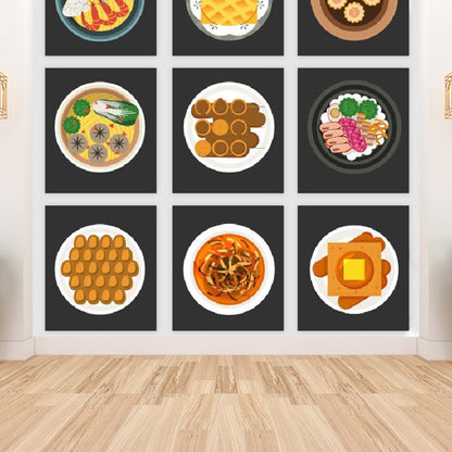 Frendorf | Moderne Heerlijke Gerechten Muurschildering Vliesbehang Waterdicht Oranje Muurdecoratie für Jungenzimmer