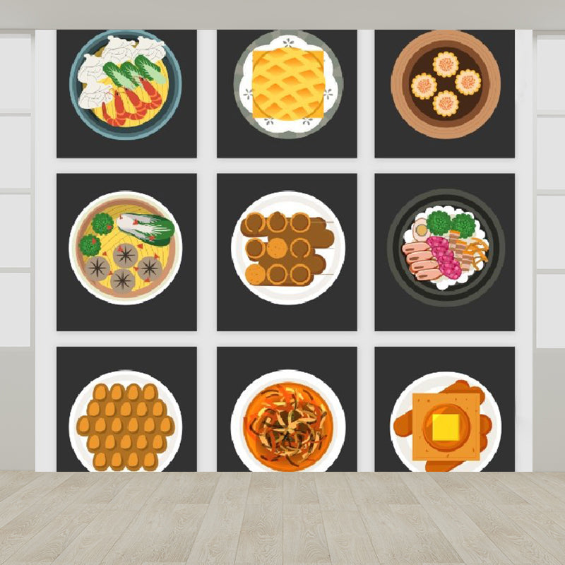 Frendorf | Moderne Heerlijke Gerechten Muurschildering Vliesbehang Waterdicht Oranje Muurdecoratie für Jungenzimmer