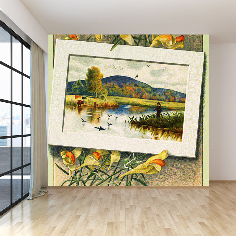 Frendorf | Waterdicht florale wandtattoo moderne vlieswanddecoratie, individueel bedrukt