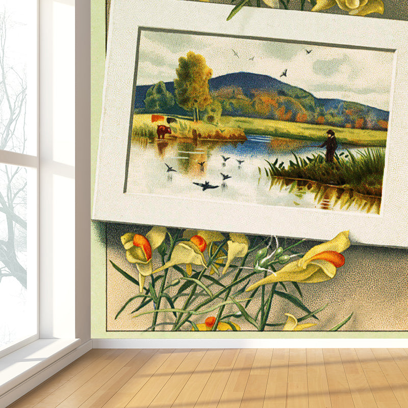 Frendorf | Waterdicht florale wandtattoo moderne vlieswanddecoratie, individueel bedrukt