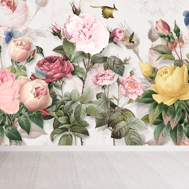 Big Bloom Pfingstrose Tapete Wandbild Modernismus Schöne Blumen Wandbekleidung in Pink
