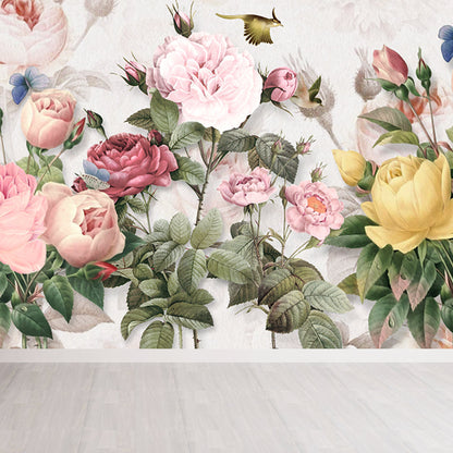 Big Bloom Pfingstrose Tapete Wandbild Modernismus Schöne Blumen Wandbekleidung in Pink
