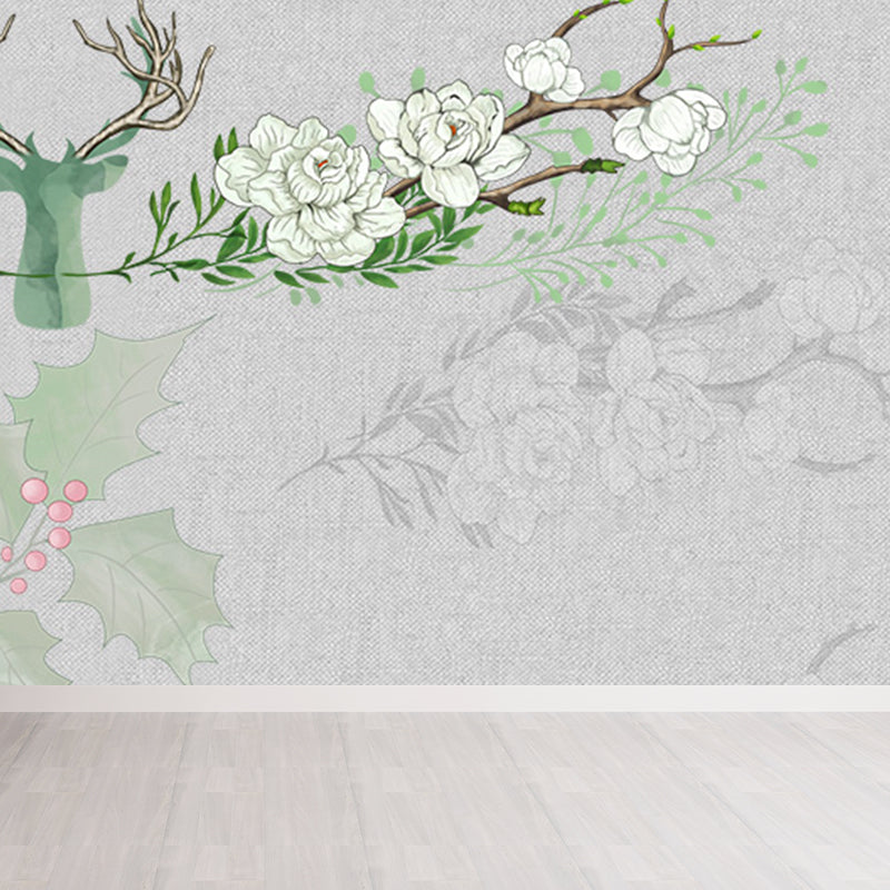 Frendorf | Illustratie Stijl Rendier Muurdecoratie Giant Muurbedekking voor Eetkamer, Aangepast