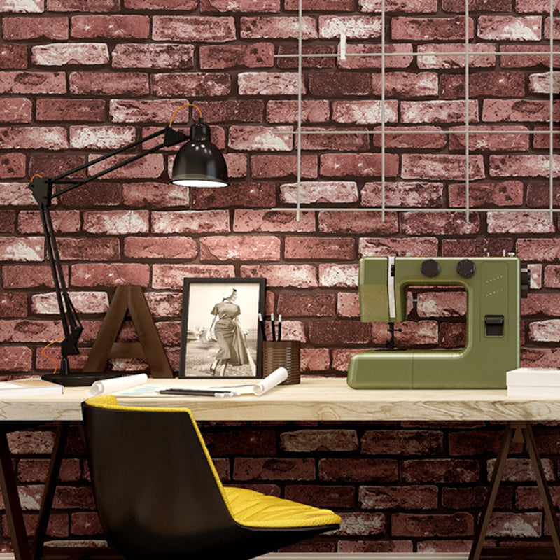 Alter Ziegelmuster Tapetenrolle, fleckenresistent, Steampunk Schlafzimmer Wandverkleidung, 51,3 Quadratfuß