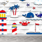 Maritimer Leuchtturm Tapetenwechsel Cartoon Vliesstoff Wanddekoration für das Wohnzimmer