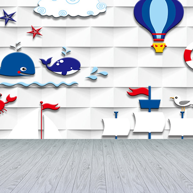 Maritimer Leuchtturm Tapetenwechsel Cartoon Vliesstoff Wanddekoration für das Wohnzimmer
