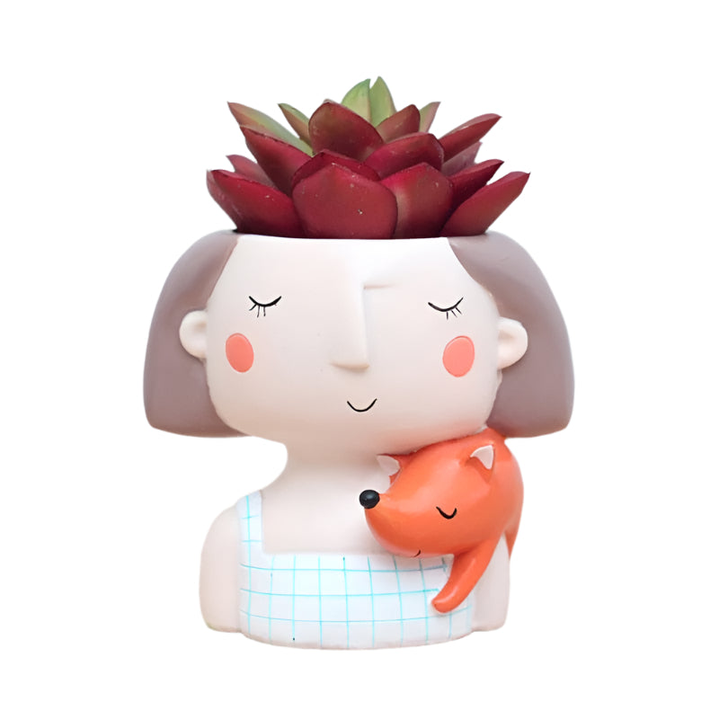 Frendorf | UrbanSprout Mini Resin Pflanzenset – Verspielte Sukkulentenbehälter
