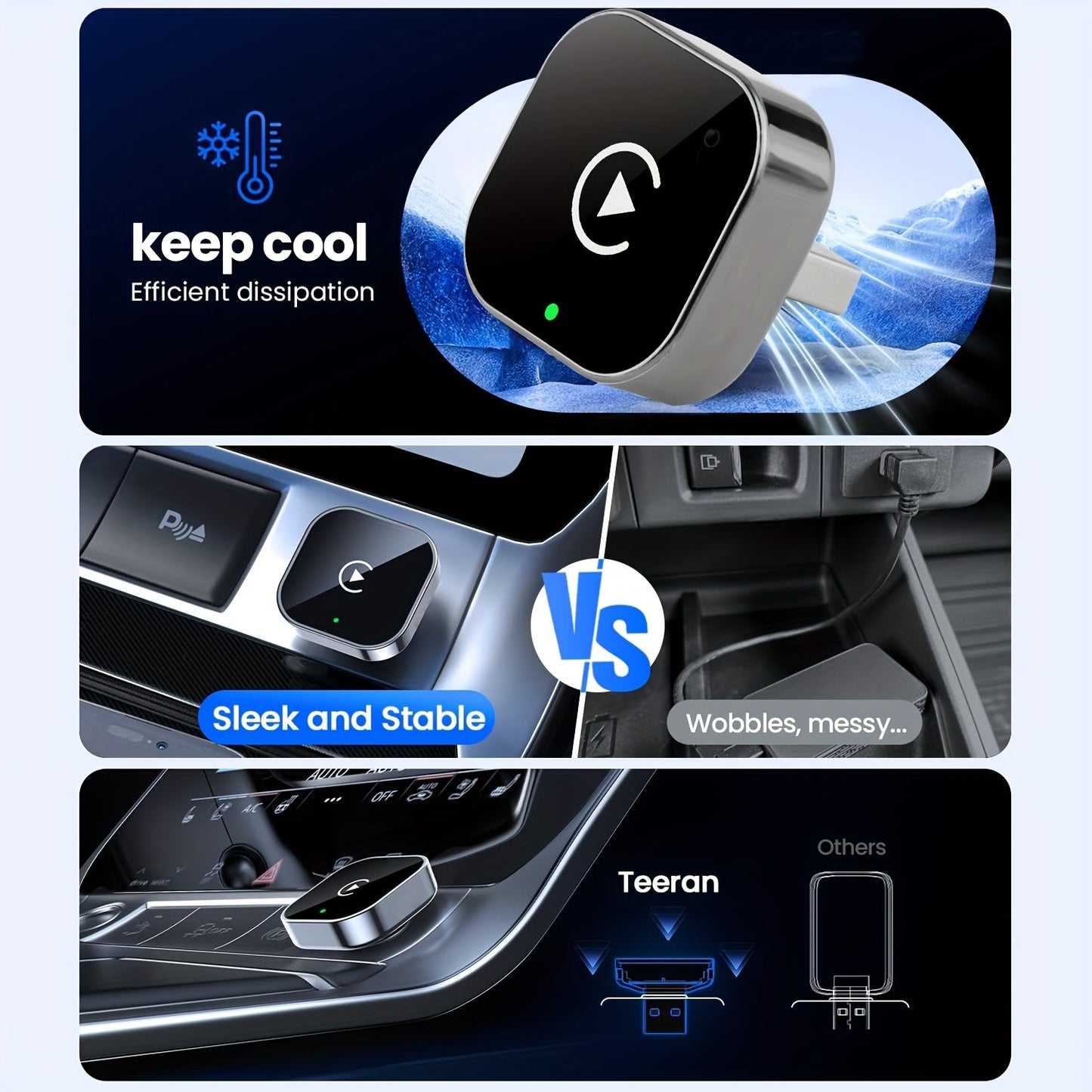 Frendorf | 2-in-1 Wireless CarPlay & Android Auto Adapter – Plug & Play Schnell Verbunden