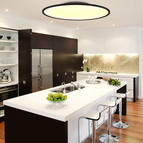 Frendorf | AuraLume Minimalistisches LED-Deckenlicht | Acryl-Aluminium | Modernes Design | Wohnzimmerbeleuchtung