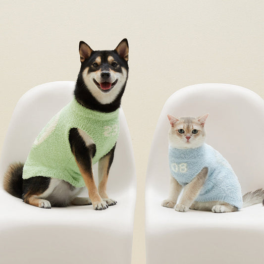 Gemütliches gestricktes passendes lockiges Plüsch-Loungewear-Set für Haustiere und Besitzer