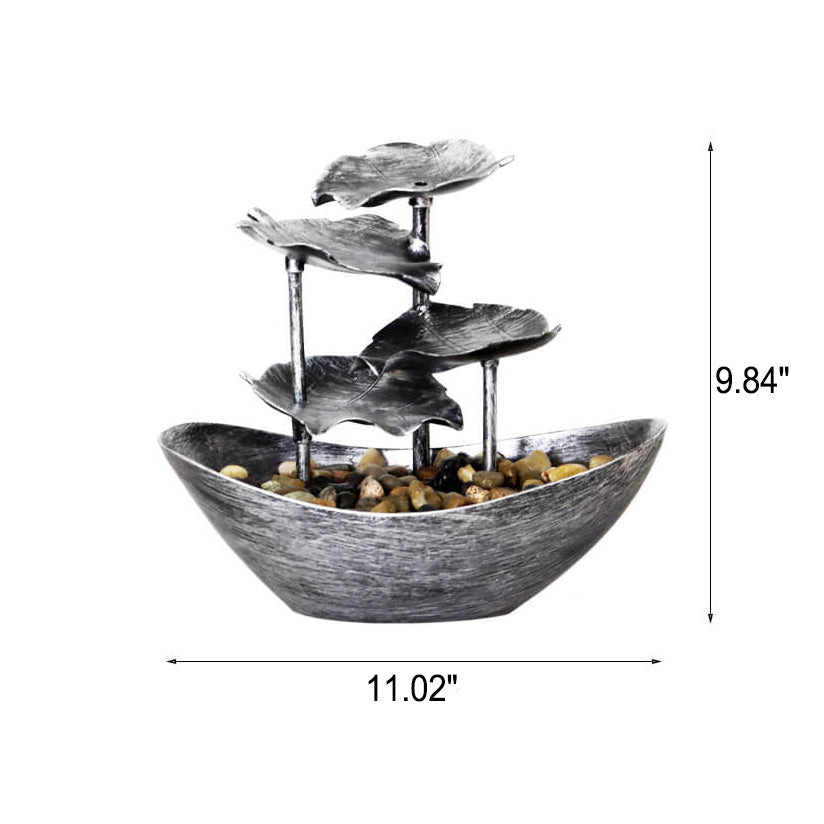 Frendorf | Aqualis Flow LED Tischbrunnen | Kreatives Lotusblatt-Design | Dekorative Lampe mit Wasserlauf