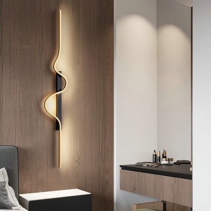 Frendorf | WaveLume LED Wandleuchte | Modernes Aluminium-Design | Welliger Streifen | Für Schlafzimmer & Wohnzimmer