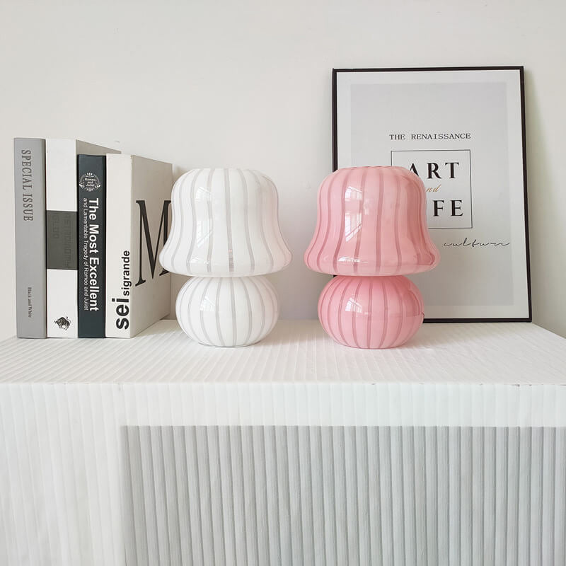Frendorf | MushLume Glas Tischlampe | Französisches Design | Handgefertigt | Pilzform | Deko & Beleuchtung