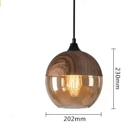 Frendorf | EternaGlow Pendelleuchte aus Glas und Holz | Elegantes Design für Ihr Zuhause
