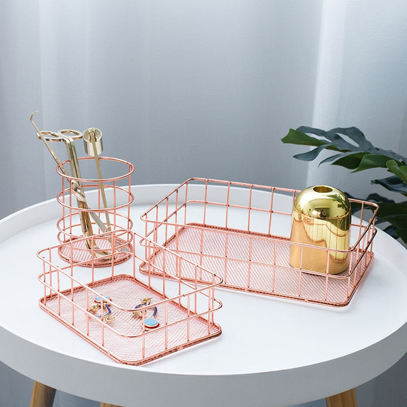 Ästhetischer Roségold Schönheit Korb