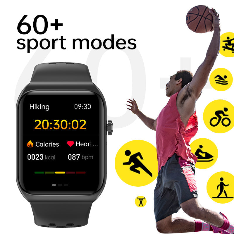 Frendorf | 1,81" Harnsäure Blutlipide Blutzucker Herzfrequenz EKG SOS Strahlungsniveau Körperzusammensetzung Sport Smart Watch