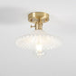 Frendorf | Lotuvia Japanische Vintage Deckenleuchte | Glas & Messing | Lotus Design | Semi-Flush-Mount