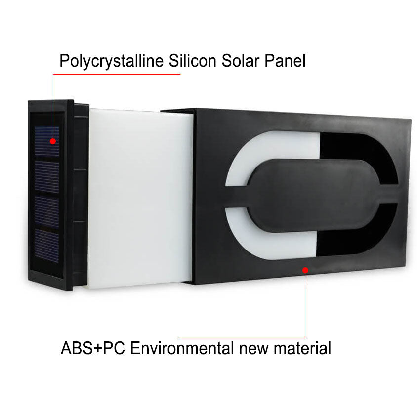 Frendorf | LumenSign Solar LED Wandleuchte | Türschild mit RGB-Beleuchtung | Außenleuchte | Modernes Design