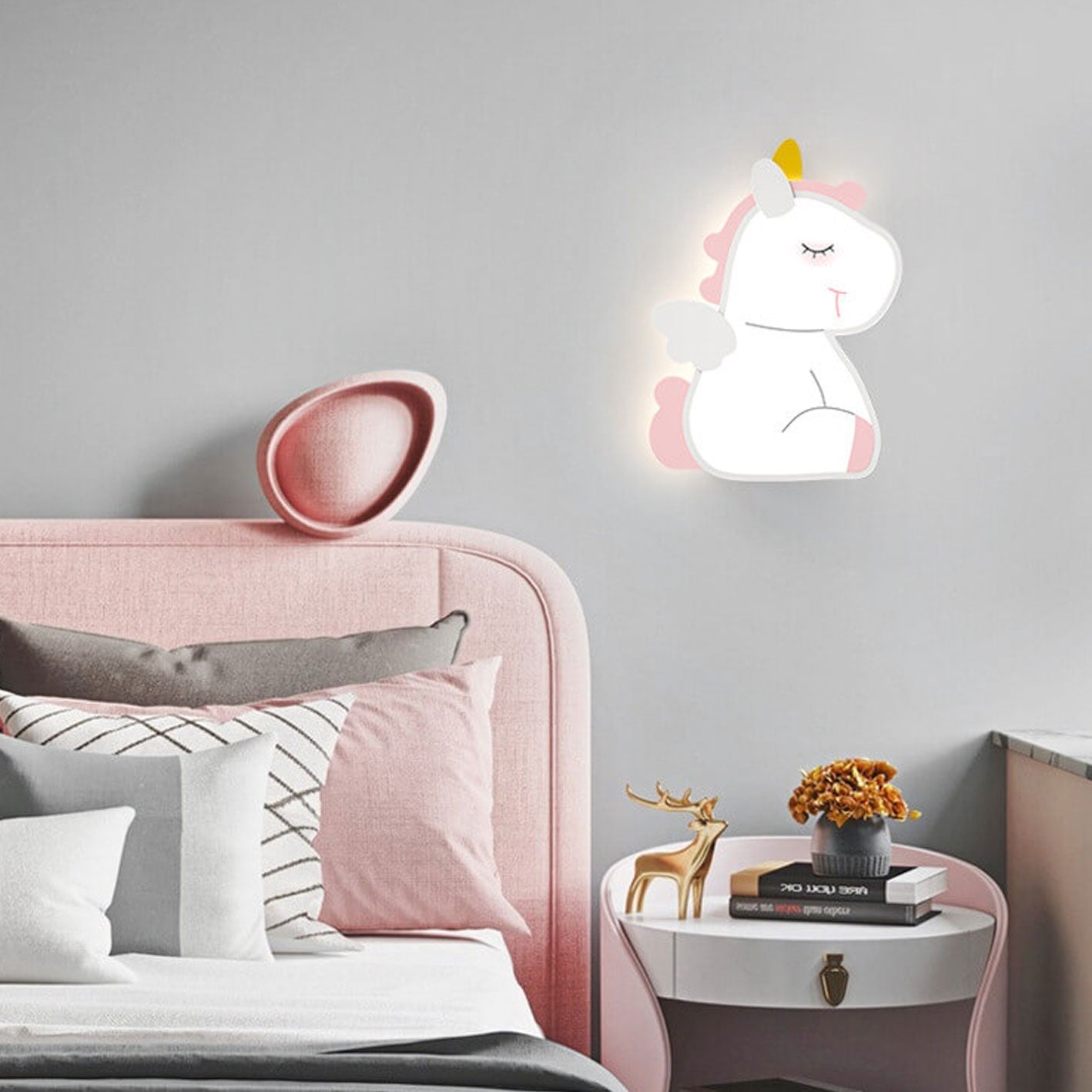 Frendorf | GlowBunny LED Kinder Wandleuchte | Kreatives Design | Einhorn & Hase | Dimmbar & Modern