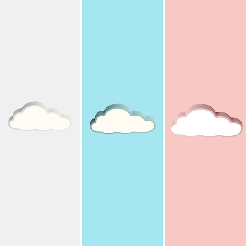 Zeitgenössische skandinavische Macaron Cartoon Eisen PVC Wolken Shade LED Deckenleuchte für das Wohnzimmer