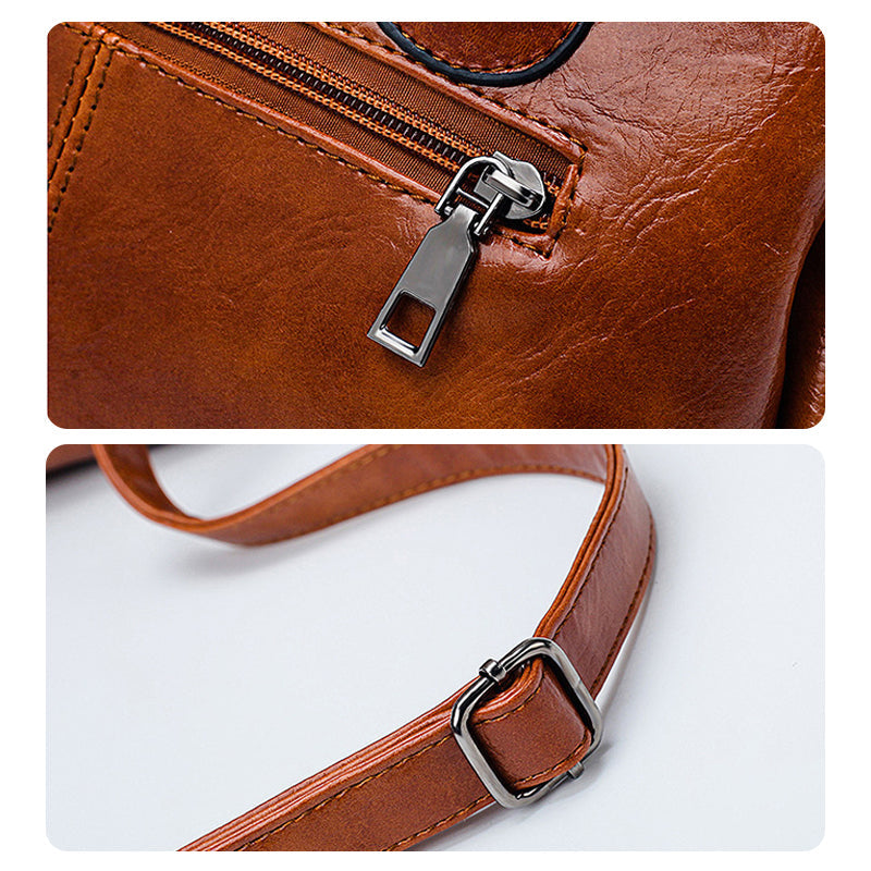 Frendorf | Neue Handtaschen aus Ölwachsleder Boston, große Tragetasche aus weichem Leder