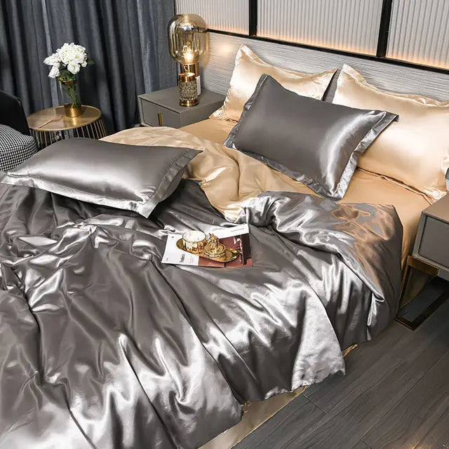 Frendorf | Luxe Uni-Satin-Bettbezug - SilkSerenity