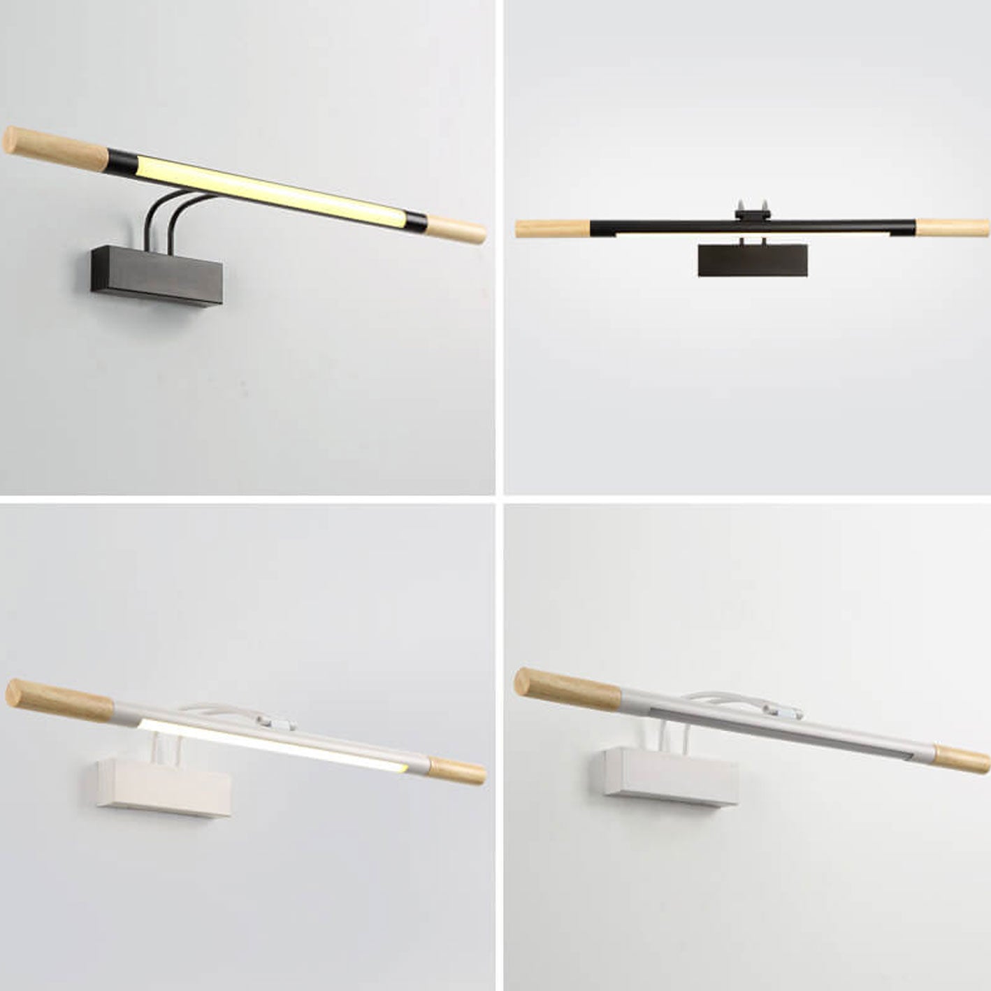 Frendorf | Arkluma Nordic LED Wandleuchte | Massivholz | Geschwungener Arm | Warmes oder Weißes Licht