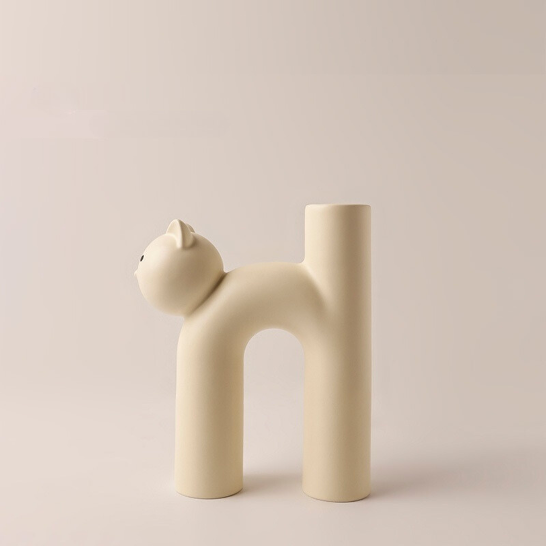 Katze Keramik Vase