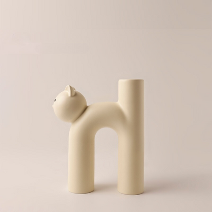 Katze Keramik Vase
