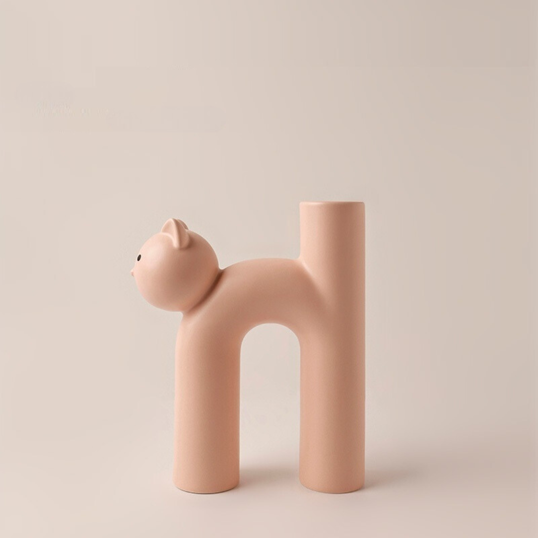 Katze Keramik Vase