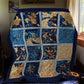 Gold und Marineblau Quilt