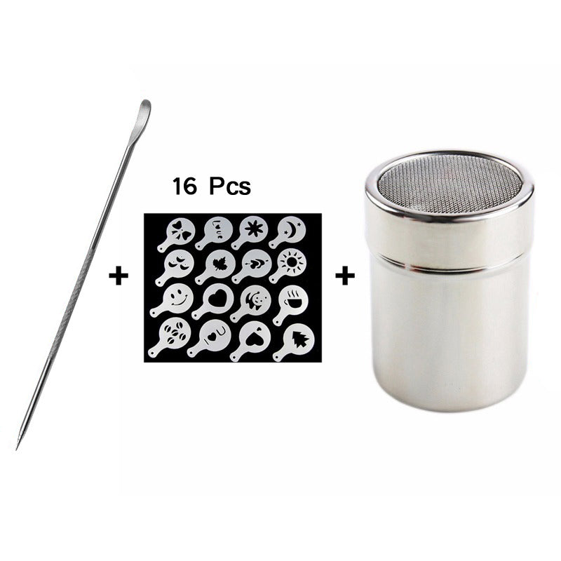 Frendorf | 16PCS Kunststoff Café Schaum Vorlage Barista Schablonen Form Kaffeekunst