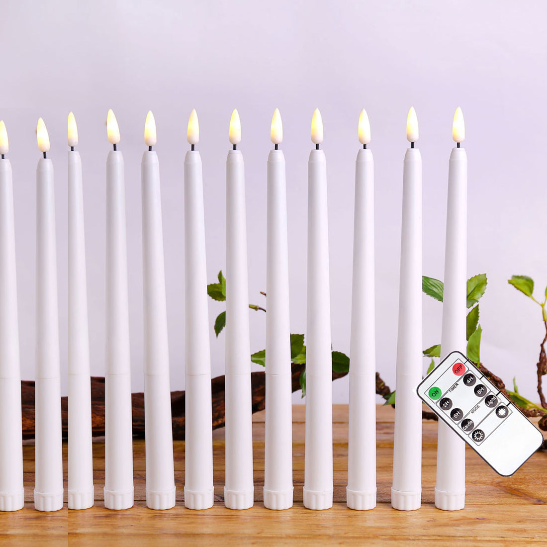 Royelux flammenlose Taper LED Kronleuchterkerzen mit Fernbedienung – Sicher & Elegante Athmosphäre